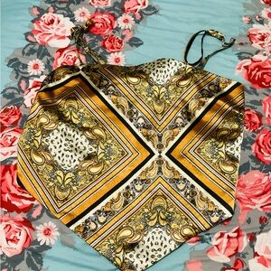 Chic Scarf Print Top